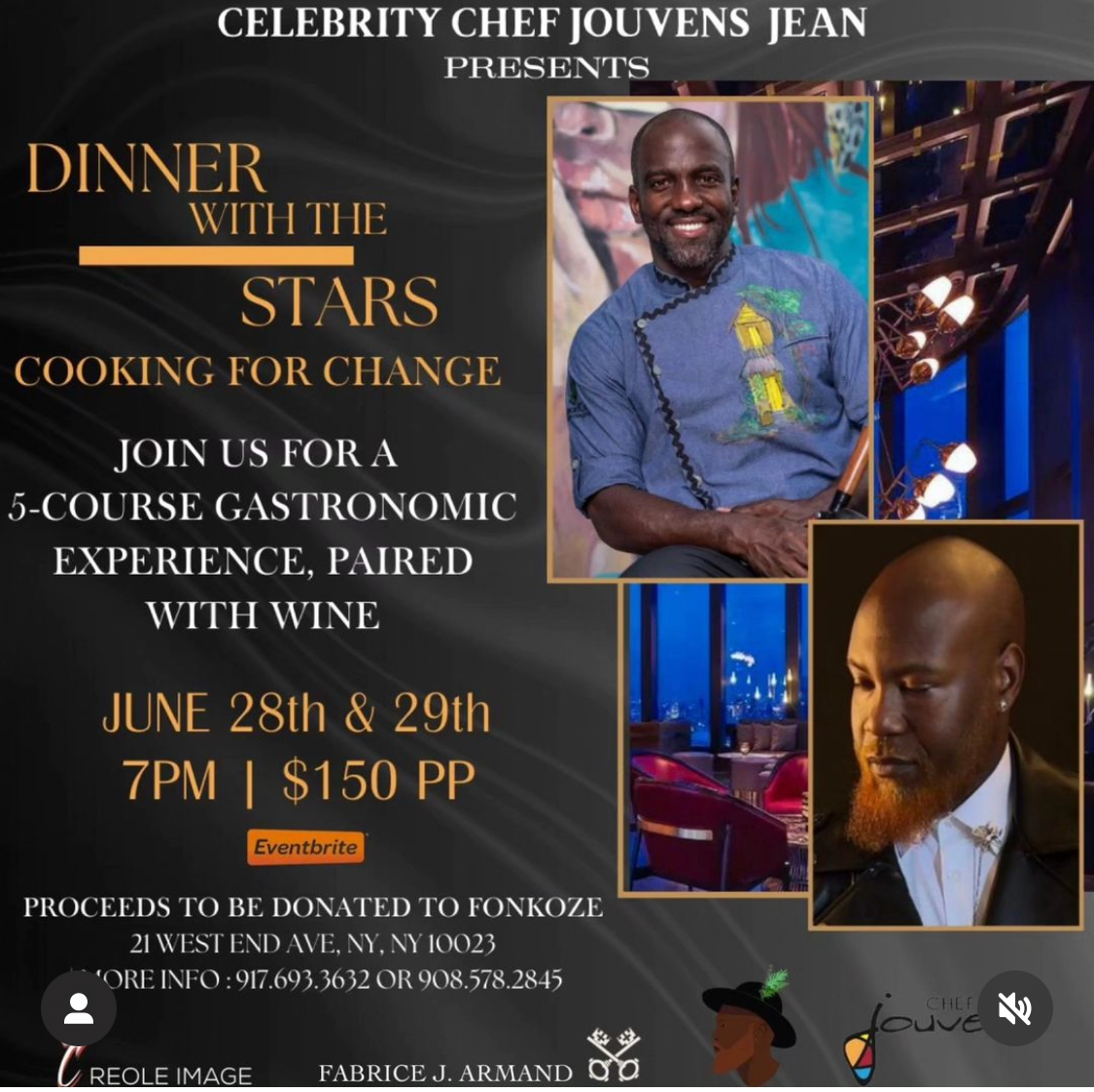 Chef Jouvens NYC Dinner Flyer